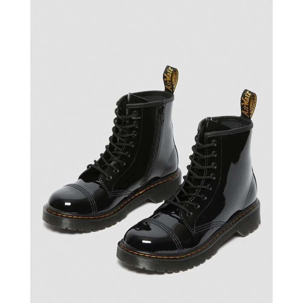 Dr. Martens NWT Sinclair Bex Patent Leather Boots Black Youth US Boys 5 Girls 6